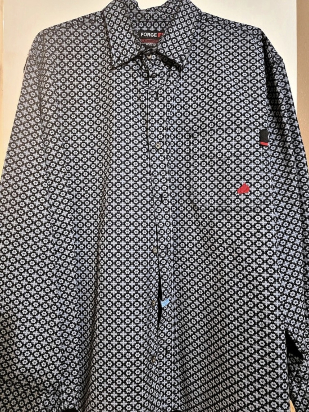 FORGE FR Floral Button Down Shirt Black & White Size 2XL